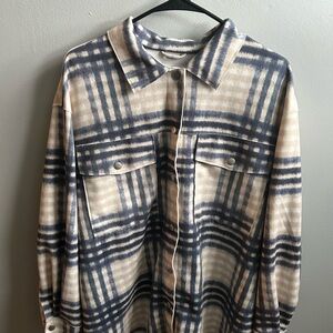 Workshop Republic Clothing Striped Shirt in Blue and Cream